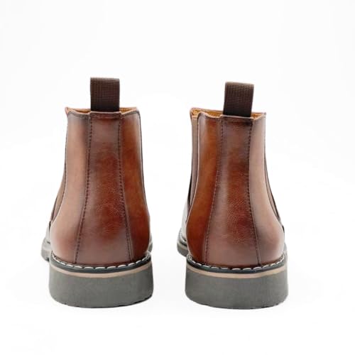 Finishing & Sewing Chelsea Boots Men Classic Elastic Dress Boots Casual Men's Chelsea Ankle Boots (Brown, Adult, Men, 10, Numeric, US Footwear Size System, Medium) by Finishing & Sewing - Used condition - Image 5