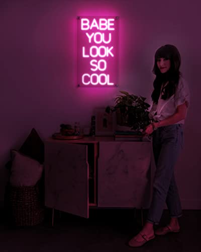 Ancient Neon Babe You Look So Cool LED Sign #TOP21