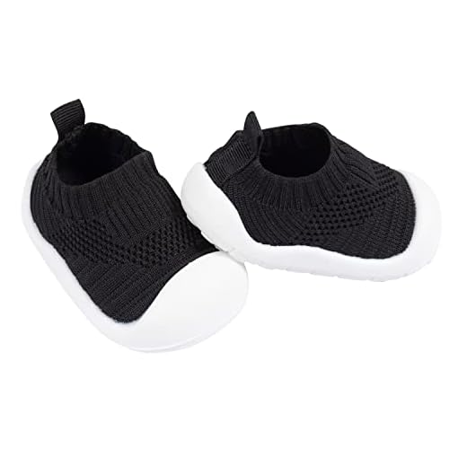 Gerber Tênis infantil unissex para bebês meninos e meninas de malha elástica sem cadarço sapato de berço, Preto, 3-6 Meses