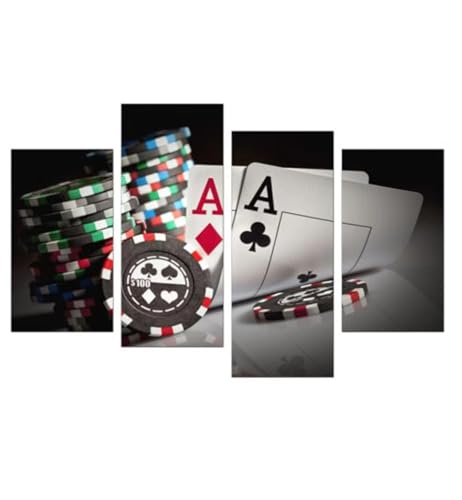 Impressions sur toile de poker pour décorer un salon de jeux chic