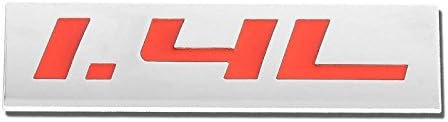 1.4L Red/Chrome Aluminum Alloy Auto Trunk Door Fender Bumper Badge Decal Emblem Adhesive Tape Sticker