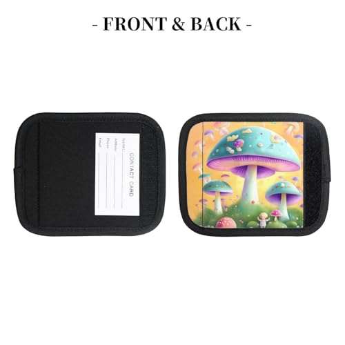 2 Pcs Luggage Handle Wraps, Fantasy Mushroom Print Grip Handle Cover/Travel Bag Identifier for Suitcase Accessories4