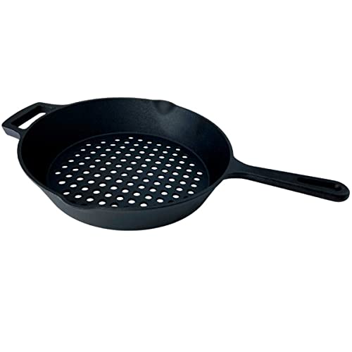 Panela De Ferro Fundido Frigideira Para Churrasqueira Perfurada Preta