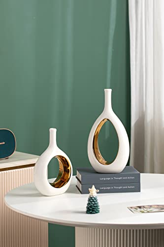 Vasos modernos para decoração, vasos decorativos para casa para flores, vaso de ouro branco para dec