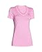 Under Armour Womens Tech V-Neck Twist Short-Sleeve T-Shirt , Pink Craze (645)/Metallic Silver , Small