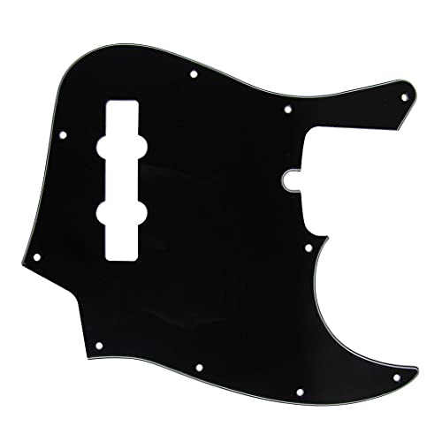 Ikn Jazz Bass Pickguard 10 Hole Guitar Pickguard For 4 Strings Usa/Mexican Standard Jazz Bass Modern Style, 3Ply Black #TOP3
