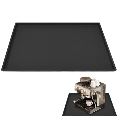 SVUPUE Alfombrilla de Silicona para Cafeteras, Bar Cocina, 48x30cm, Negra