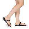Esther - Leather Flower Flip Flops - Womens Sandals