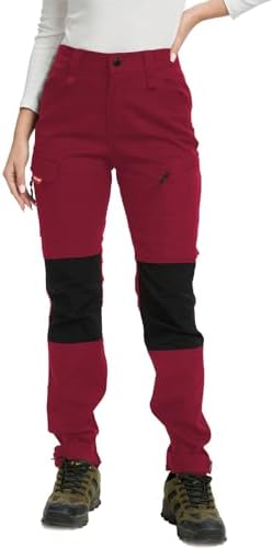 WORK IDEA Damen Wanderhose aus Baumwolle, Stretch-Slim Fit, wasserabweisend, verstellbare Hosenbeine, geeignet für Camping, Wandern & Gartenarbeit