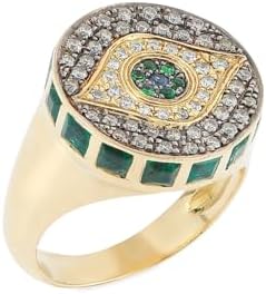 Dawn Candy Chevalier 18K Yellow Gold & Multi-Gemstone Eye Pinky R...