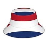 Chapeau Seau Double Face Drapeau Hollandais Chapeau de Soleil Adulte Unisexe pour Plage Camping Pêche Sports de Plein Air Noir