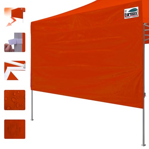 Image of Eurmax USA 10x4.8 Pop Up Canopy SunWall-UV Protection for Tents,Blocks Sunlight&Wind,Water Resistant Side Wall Only,Easy Hook & Loop Installation,Fit for 10FT Straight Leg Shelters&Gazebo,Orange