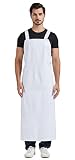 Nanxson Unisex wasserdicht Gummischürzen Arbeitsschürze Fleischerschürze Metzgerschürze für Industrie, Lebensmittelservice, Metzgerei, Reinigung CF3109 (Weiß, eine Size)