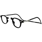 Clic Magnetic XXL Vintage Oval Reading Glasses in Black ; +1.75