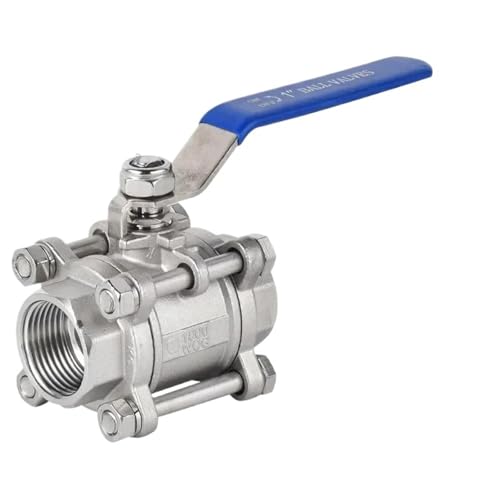 Válvula de bola de acero inoxidable 304 de tres piezas con rosca de 1/2" 2