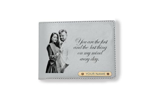 LASER GURU Customised Engraved Wallet With Your Image And Name,Gift Hamper Set For Men Leatherite Purse, brown 2 31AtTasrEBL