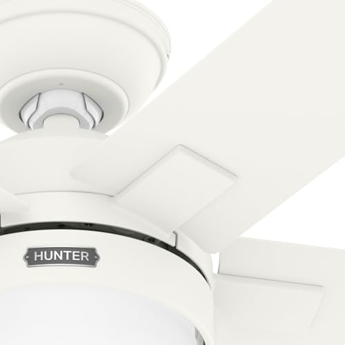 Ventilateur de plafond avec lumière blanc à télécommande Hunter Zeal
