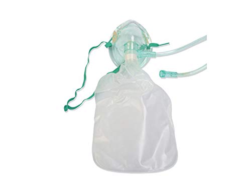 Atemschutzmaske mit Sauerstofftherapie, hohe Konzentration, mit Beutel und Spritzschutz für Erwachsene Cover