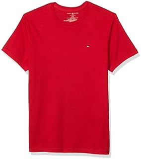 Tommy Hilfiger Men's Flag Crew Neck Tee, Mahogany, Large