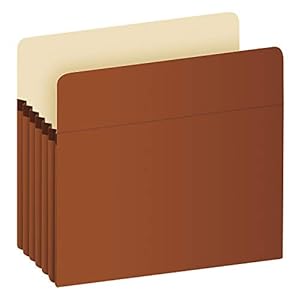 Pendaflex Expanding File Pockets, Letter Size, 5.25″ Expansion, Reinforced with DuPont™ Tyvek® Material, Letter Size, Redrope, 10 Per Box (1534G-OX)