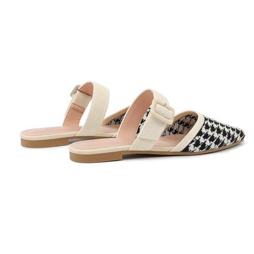 Image of Pointed Toe Mules for Women Flats,Slip On Mules Backless,Wide Width Mules,Mule Slides Flats Sandals