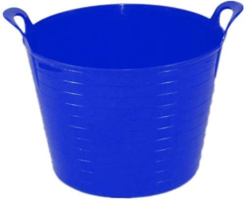 KetoPlastics - Pack of 3 x 26 Litre Flexi Tub Garden Home Flexible Colour Rubber Storage Container Bucket Polyethylene Flex Tub- MADE IN U.K (Blue)