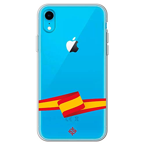 Movilshop Funda para [ iPhone XR ] Dibujo Auténtico [ Bandera España ] de Silicona Flexible Transparente Carcasa Case Cover Gel para...