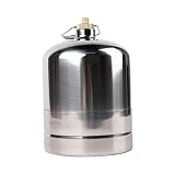 LIXSAZSE Versatile contenitore per bombole da campeggio in acciaio inossidabile vuote per barbecue, battute di pesca e tour in auto, contenitore per bombole, bruciatore, serbatoio, Argento, 1.35 l