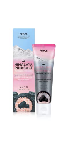 PERIOE Flouride-Free Himalayan Pink Salt Toothpaste, 3.4 oz - Charcoal Clean Mint w/Aloe Vera | Vegan, Cruelty-Free, Paraben-Free Plaque & Tartar Remover Oral Care Travel Size Toothpaste