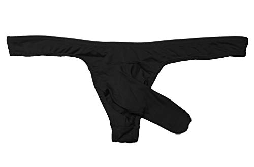 COMLIFE Men's Quick Drying Thongs Modal Jockstrap Pouch Low Rise Short Panties Black