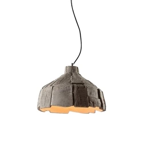 Plafonnier loft vintage suspension ciment fer noir salon 32cm