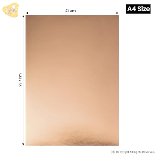 Image of Lakeer A4 Copper Foil Cardstock Paper, 250 GSM, Pack of 10 Sheets, Reflective Mirror Finish for Card Making, Scrapbooking, Invitations and DIY Crafts