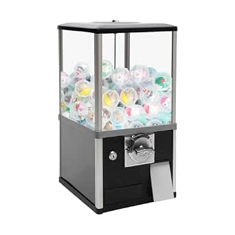 25-Cent Vending Machines, Coin Operated Commercial Large Capacity Gumball Machine for Game Stores Retail Stores & Amusement Parks (Black)