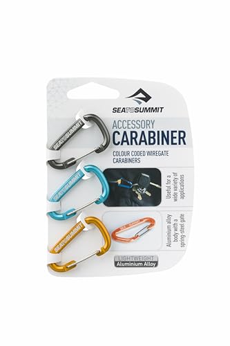 SEATO SUMMIT AABINER3 Mosquetón (3 uds), Adultos Unisex, Azul, Gris, Naranja, Talla Única