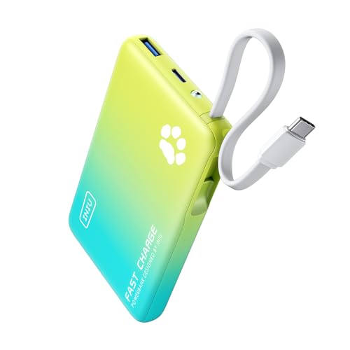 INIU 45W PD Slim Power Bank 10,000mAh Built-in USB-C Cable