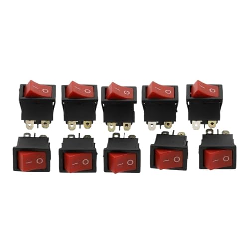 Interrupteur à bascule KCD1 rouge SPST 6A 250V pour bateau et auto