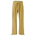Kenhansion Women's Elastic High Waisted Linen Pants Drawstring Wide Leg Palazzo Pant Comfy Lounge Beach Trousers with Pocket (Yellow,Medium)