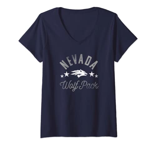 University of Nevada Reno Wolf Pack Logo V-Neck T-Shirt
