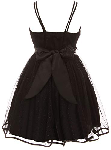 Blunight Collection Little Girls Beautiful 2 Pieces Bolero Dress Rhinestones Shiny Holiday Flower Girl Dress Black 6 (2J1K4S4) #TOP3