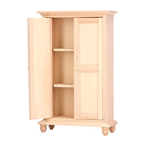 Puppenhaus-Miniatur-Kleiderschrank, Dekoration Puppenhaus-Kleiderschrank, Doppelt&uuml;r, Elegantes Holz f&uuml;r Sammler f&uuml;r Weihnachtsfeiern