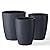Kante 18.1",20.5",22.4" H Tall Round Concrete Planters Set of 3, Outdoor Indoor Modern Decorative Plant Pots with Drainage Hole & Rubber Plug for Home & Garden Charcoal