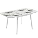 Outsunny Rechteckiger Gartentisch für 4-6 Personen, Platte aus WPC und Metallgestell, verstellbare Füße, Esstisch für den Außenbereich, für Balkon, Veranda, Terrasse, 140 x 80 x 75 cm, Weiß