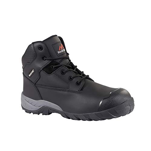 Rockfall Men's Flint Water Repellent Non Metallic Safety Boot US Size 12 Black