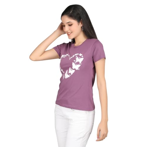 Image of Women Cotton Printed T-Shirt Combo Pack of 2 | Regular Fit Half Sleeve Round Neck Graphic Tees for Girls & Ladies | Women's Western Tops | Cute Trendy Print Summer Fashion T-Shirts