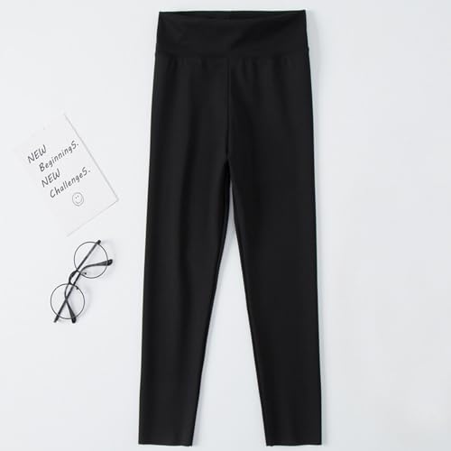 Children's Sports Warm Leggings Tights Winter Yoga Athletic High Rise Yoga Pants Elastic Sporty Funny High Waisted Girl's Fleece Scrunch Butt Gym Cute Lift Classic Butt Lift Exercise Black2