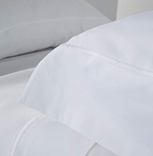 Set Copripiumino In Satin Cotton Artean, 100% Cotone Egiziano, 300 Fili, Bianco, 180 X 190/200, 100% Cotone Egiziano, Bianco - 5