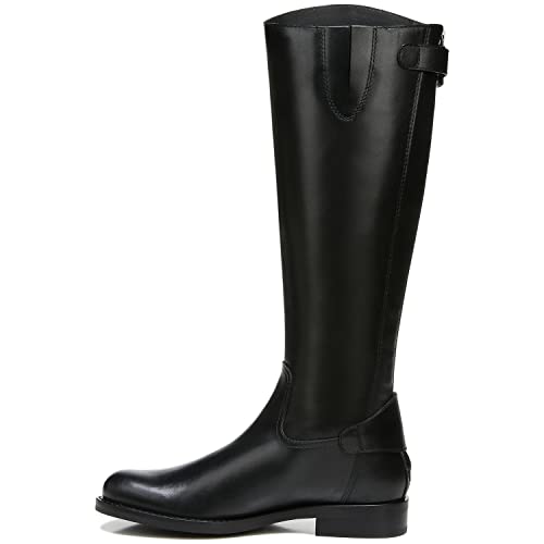 FOWT Women Vintage Knee High Chunky Low Heel Boots, Timeless Round Toe Back Zipper Cowboy Boots, Strappy Western Riding Boots Casual Dress up, Full Size 4-16 M US4