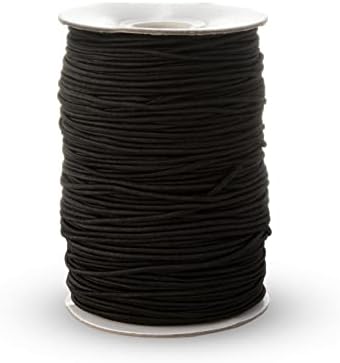 Elastic Cord/Round Hat Elastic Black & White (1mm, 2mm & 3mm) Craft, Jewellery Stringing, Masks, Party Hats (White, 1.5mm - 5 Metres)