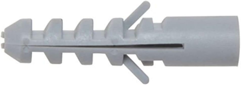Merriway BH02075 (10 Pcs) Hardwall Concrete Anchor, M10 x 50 mm Heavy Duty Rimless Grey Nylon Wall Plug - Pack of 10 Pieces
