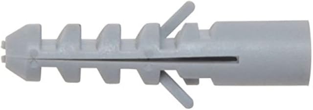 Merriway BH02075 (10 Pcs) Hardwall Concrete Anchor, M10 x 50 mm Heavy Duty Rimless Grey Nylon Wall Plug - Pack of 10 Pieces